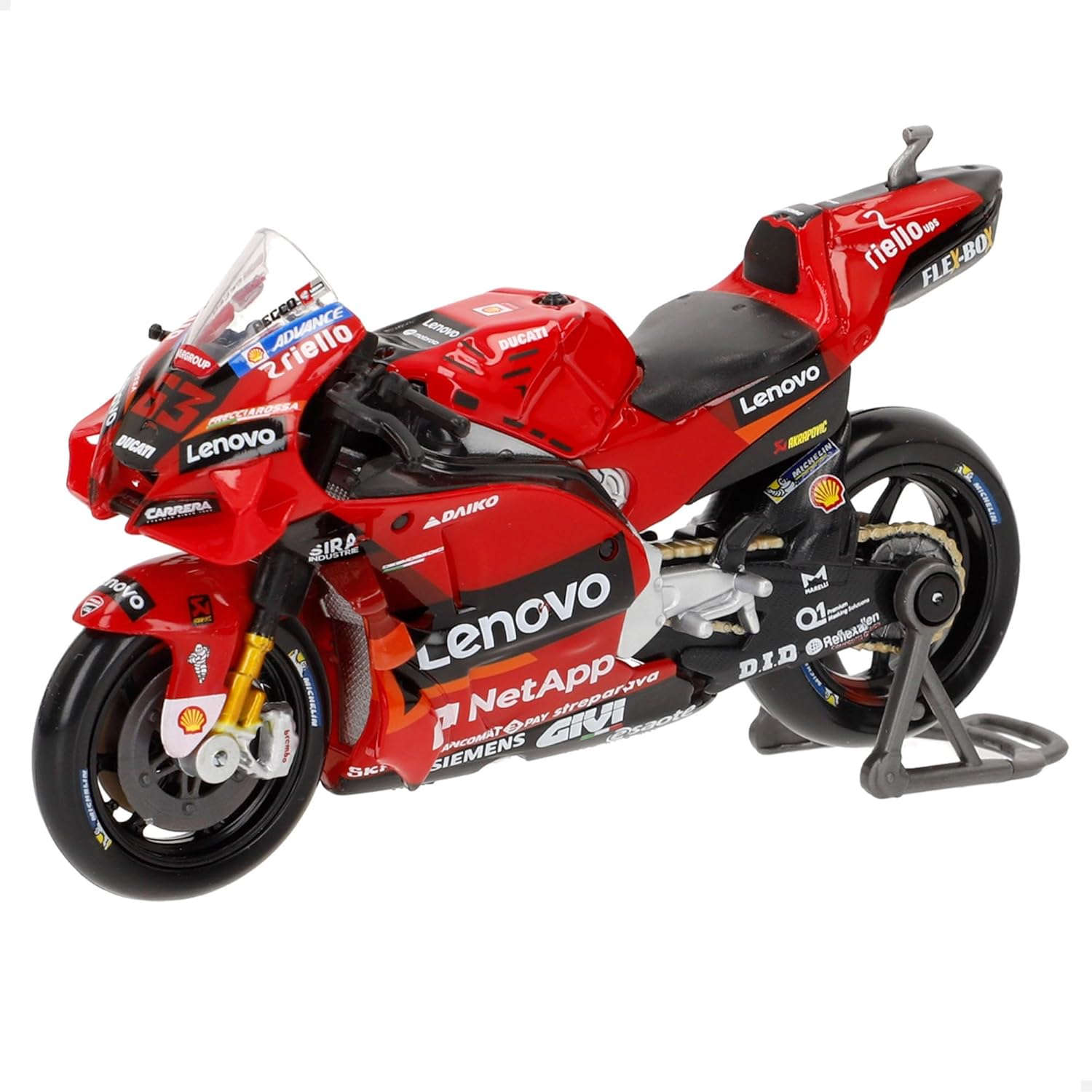 Maisto DUCATI LENOVO (#63 BAGNAIA) 2022 Motorbike - 1:18 Scale - Incredibly Detailed Die-Cast Replica Collectible Motorcycle Model, Red