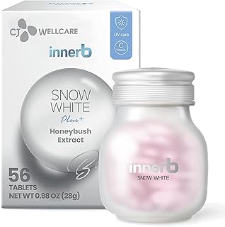 CJ Wellcare Innerb Snow White (28 Servings, 4 Weeks) - UV Protection and Antioxidant Boost, Premium Korean Skincare Supplement Honeybush Extract, Vitamin C.