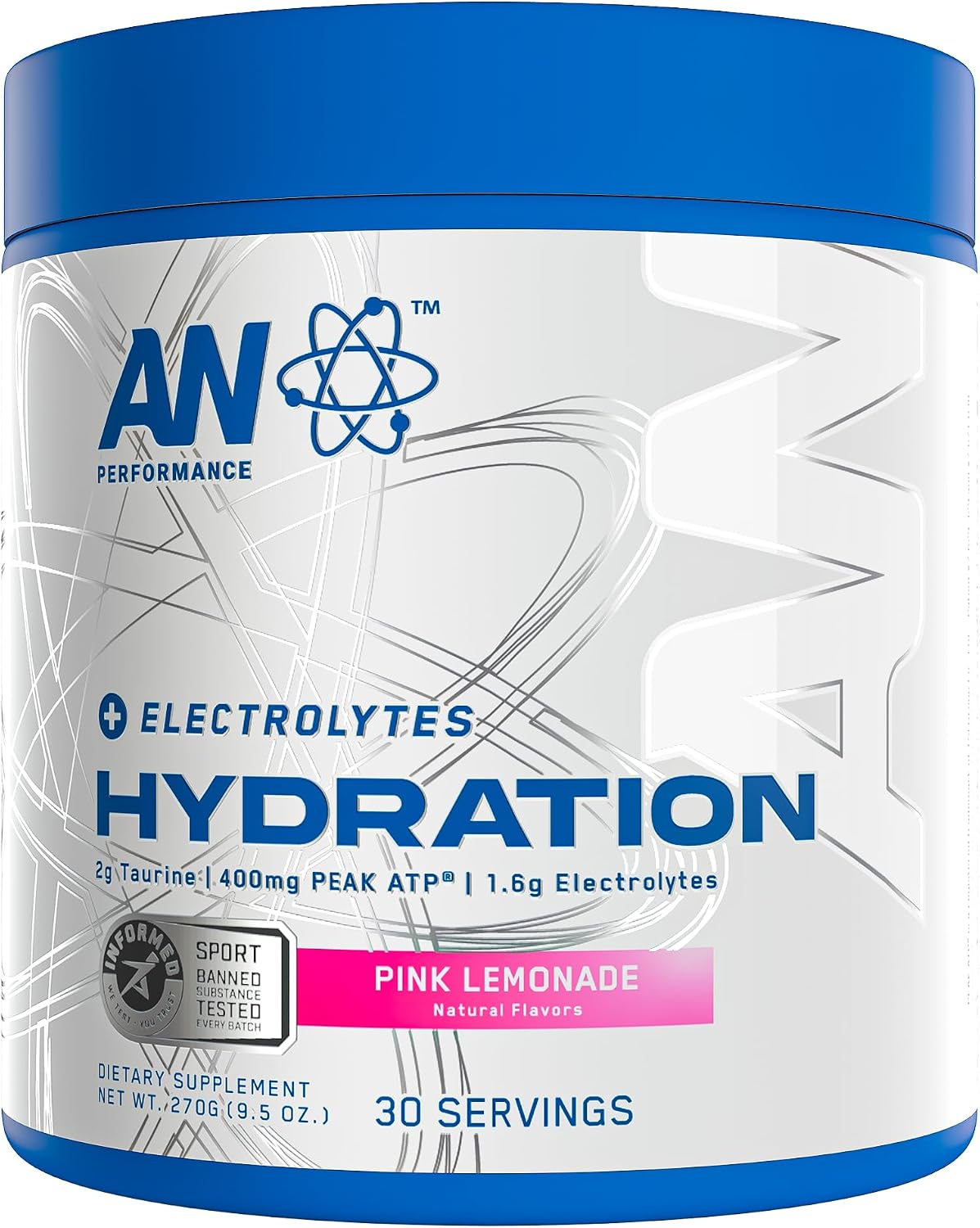 AN Performance Electrolyte Drink Mix | Zero Sugar Hydration Powder | Magnesium + Calcium + Potassium | Pink Lemonade | 30 Servings