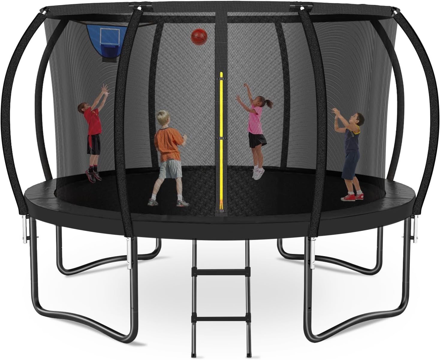 12FT/14FT/16FT Outdoor Trampoline, Trampolines for Kids and Adults with Enclosure Net & Ladder, Recreational Trampolines