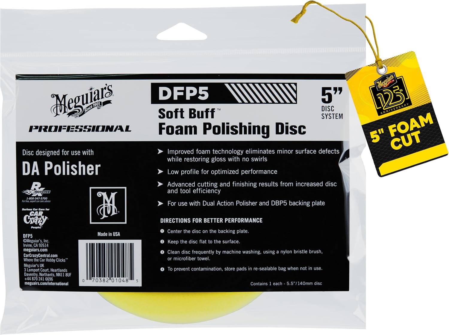 Meguiar's mens DBP5 s 5 Soft Buff DA Backing Plate Use with MT300 Dual Action Variable Speed Polisher, Black, Backing Plate UK