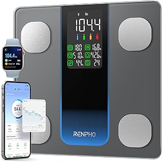 RENPHO Smart Scale for Body Weight, FSA HSA Eligible, Weight Scale with 7-in-1 Large Display for BMI, Body Fat, Muscle Mass, 13 Body Composition, High Accurate Bluetooth Scale, 500lbs, 11.8", Elis 2XL