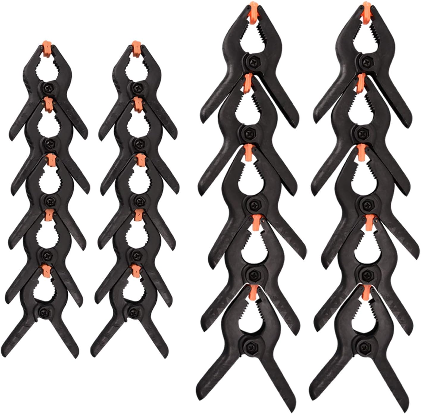 20-Piece Nylon Spring Clamps, Plastic Heavy Duty Grip Clips Set, 10Pcs 2 Inch and 10Pcs 3 Inch Clamps