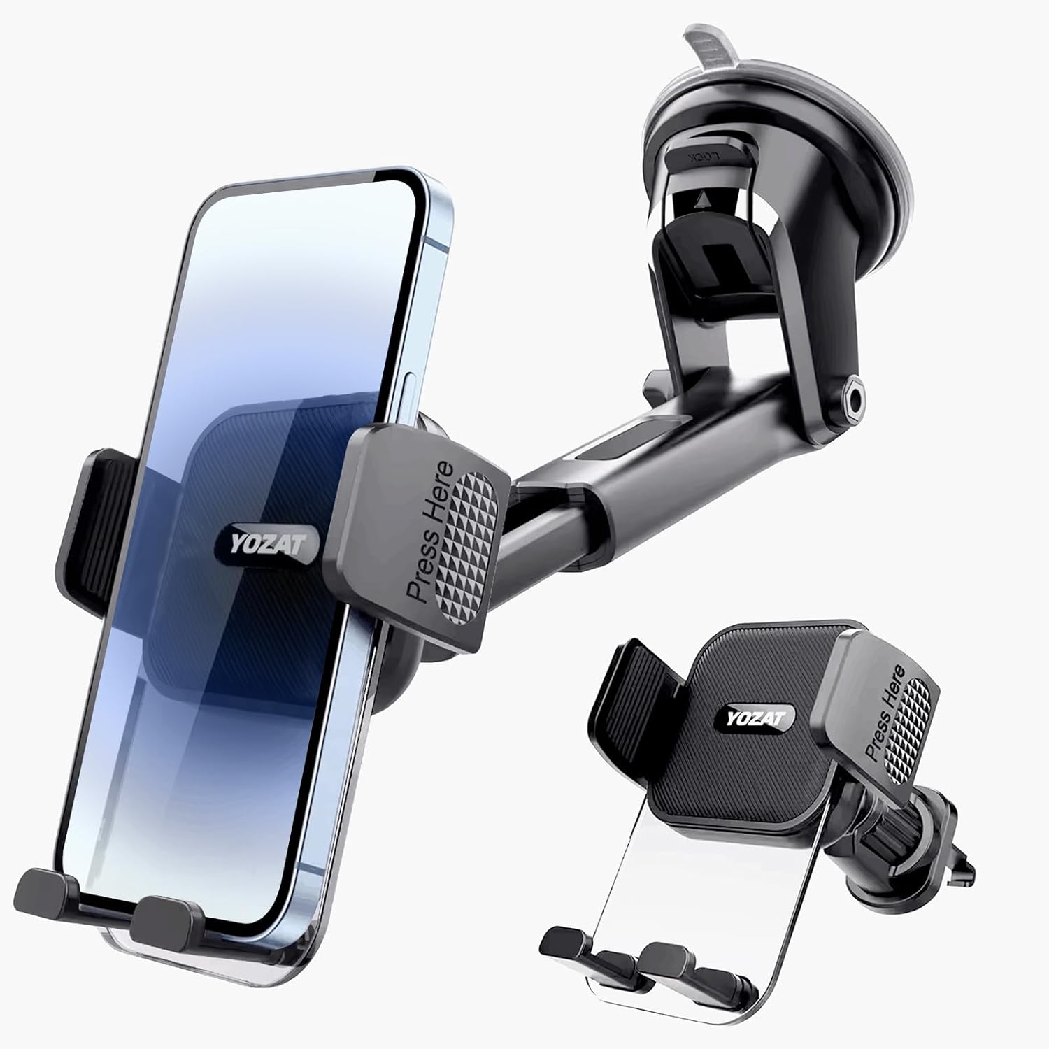 Phone Mount for Your Car SUVs Truck Van 3 in 1 Universal Phone Holder for Dashboard Windshield Air Vent Phone Mount Powerful Suction Cup Cell Phone Stand Compatible with All Smartphones