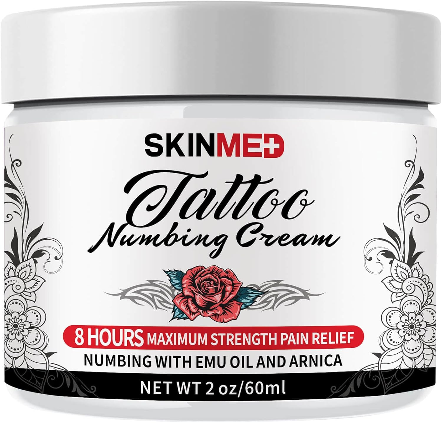 Tattoo Numbing Cream(60ml/2.0oz), 8 Hours Maximum Strength Painless Tattoo Numbing Cream, Extra Strength, Best Tattoo Numbing Cream, Numbing Cream for Tattoos Extra Strength