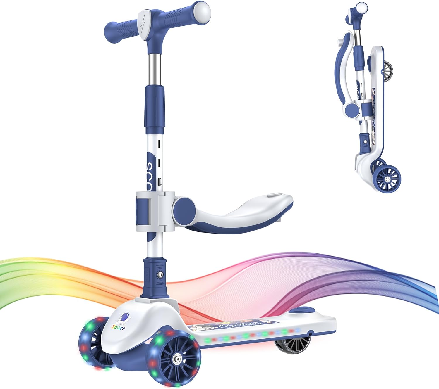 Kick Scooter, 5.5" Solid Tire, Dual Braking, 5-8 Miles, Foldable Kick Scooter
