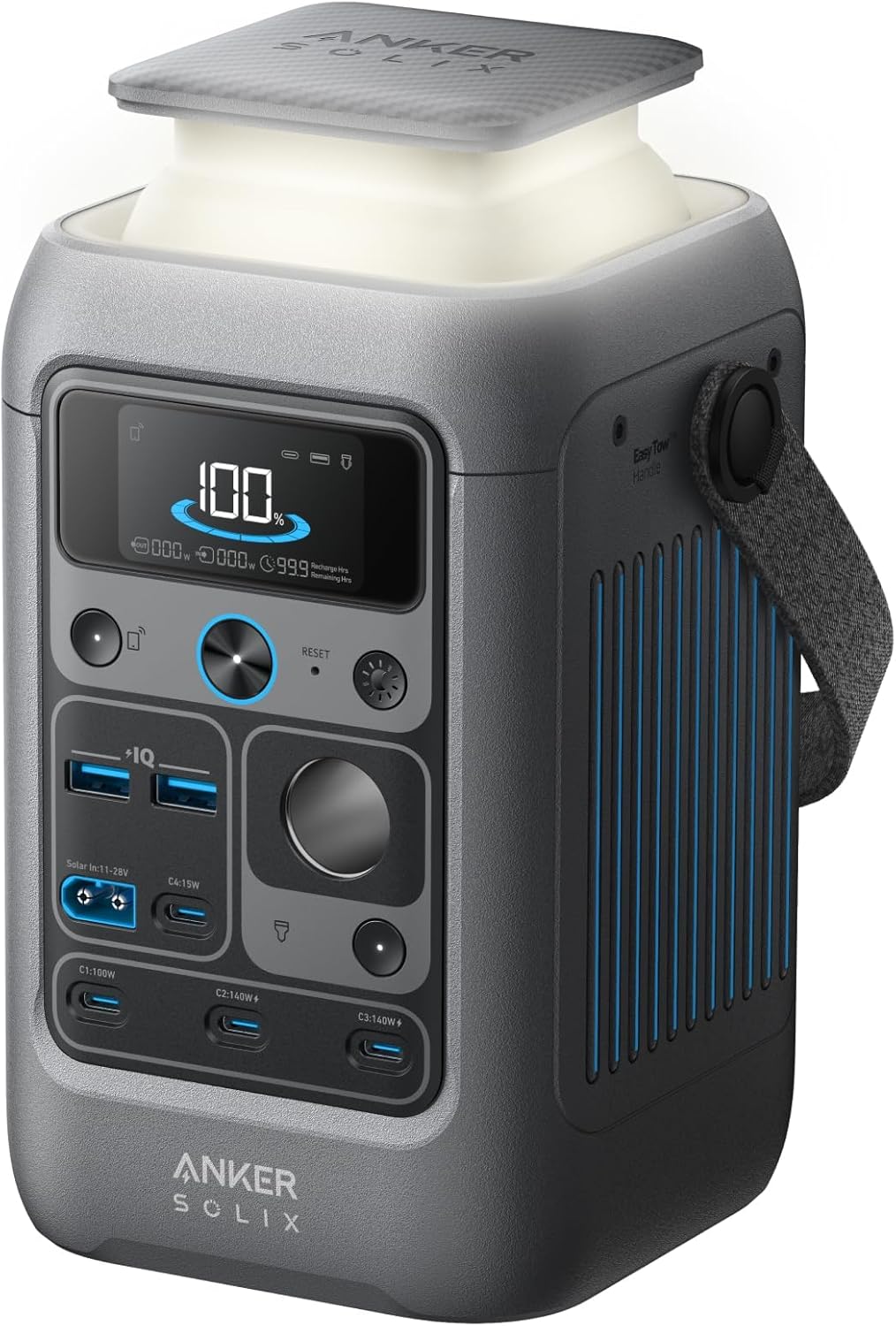 Anker SOLIX C300 DC Power Bank Station, Outdoor 288Wh, Portable Power Station, LiFePO4 Battery, 300W Solar Generator, for Camping, Traveling, and Emergencies (No Wall Adapter Included)