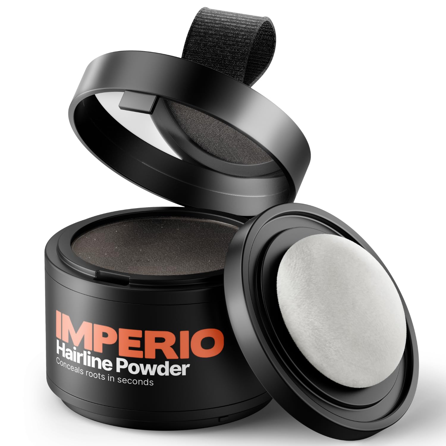 IMPERIO Root Touch Up Hair Powder for Concealing Hair Loss instantly - Hairline Powder for Women & Men - Water resistant Root Cover Up for Thinning Hair in Premium Hairdressing Quality (Dark Brown)