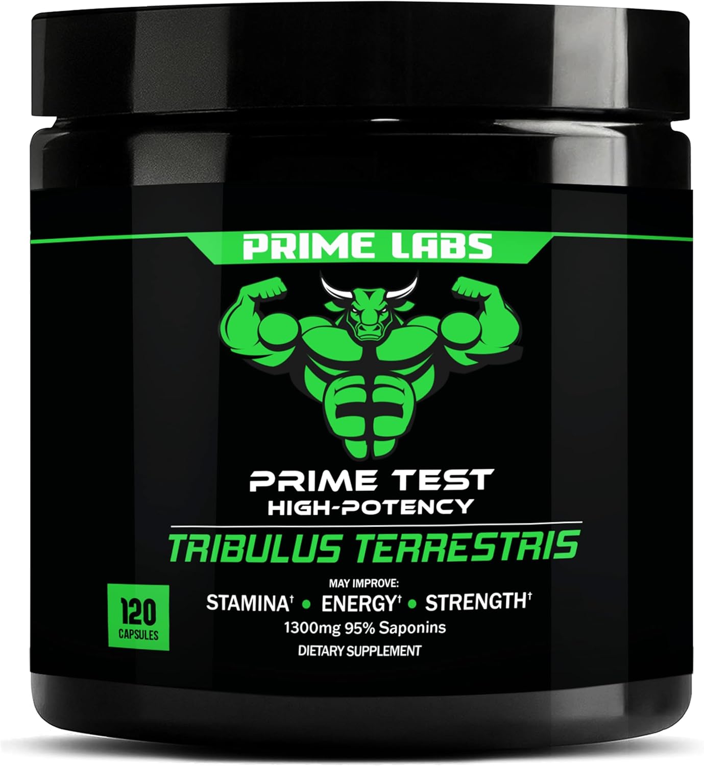Prime Labs Tribulus Terrestris for Men - Men's Supplement with 95% Saponins - Energy & Vitality Booster - with 1,300 mg Tribulus Terrestris Extract - 120 Capsules