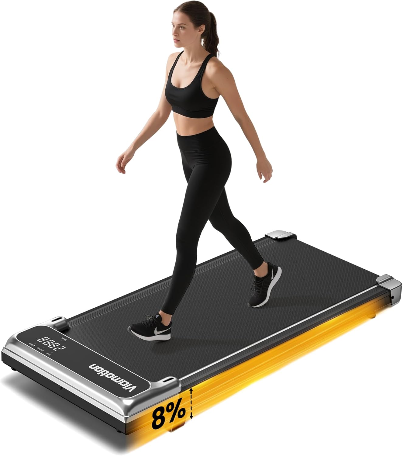 Walking Pad,Under Desk Treadmill with Incline,2.5HP Low Noise Walking Pad with Remote and LED Display,Portable Walking Pad with 265 lbs Weight Capacity,Under Desk Treadmill Home Office