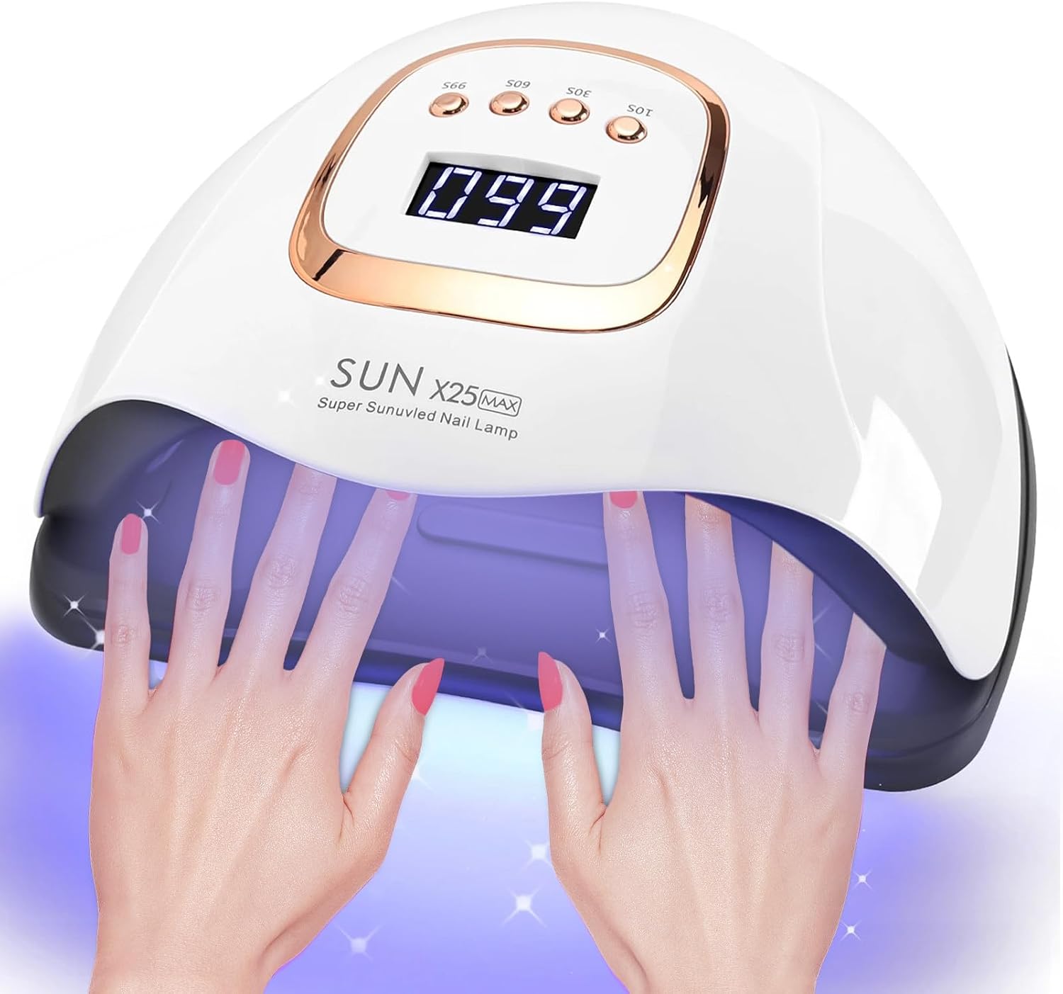 380W UV LED Nail Lamp, Professional Nail Dryer Gel Polish Light with 81 Beads, UV Nail Light With 4 Timer Settings, Nail Polish Curing Gel LED Dryer With Automatic Sensor, LCD Display