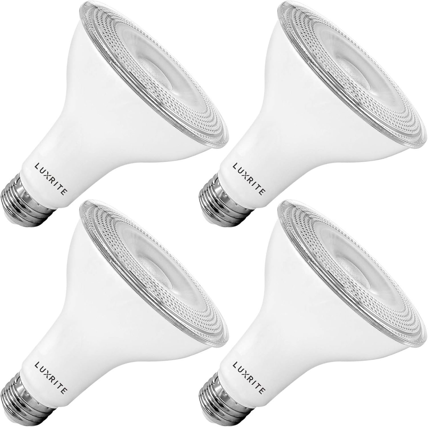 LUXRITE 4 Pack LED PAR30 Flood Light Bulb, 75W Equivalent, 2700K Warm White, 850 Lumens, 11W Dimmable, Indoor Outdoor Spotlight Bulb, Wet Rated, E26 Standard Base, UL Listed