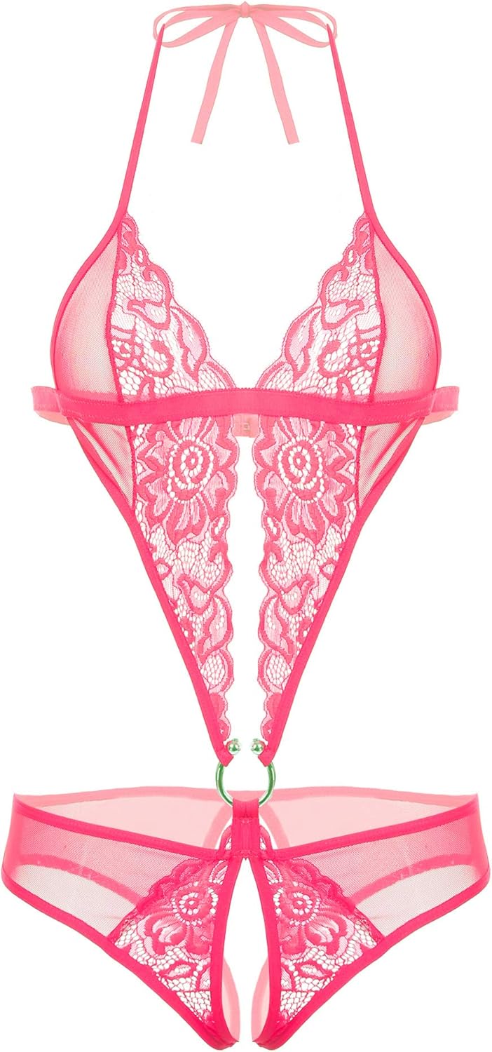 Avidlove Women Deep V Lingerie Lace Teddy One Piece Babydoll Mini Bodysuit