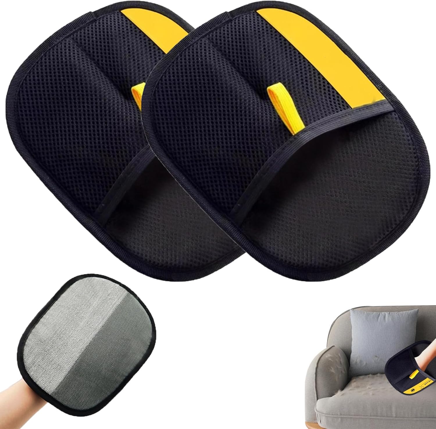 Pet Hair Removal Glove, 2025 New Pet Hair Remover Glove, Static Removal Gloves Pet Hair, Double Sided Pet Grooming Gloves, Reusable Cat & Dog Hair Remover, For Clothes, Carpet, Sofas and Beds (2PCS)