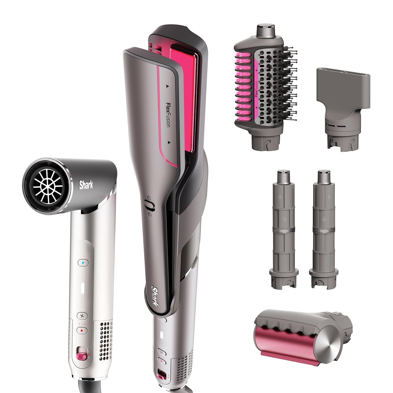 Shark FlexFusion Ceramic Air Styler, Straightener, Metallic Mist, HD651S