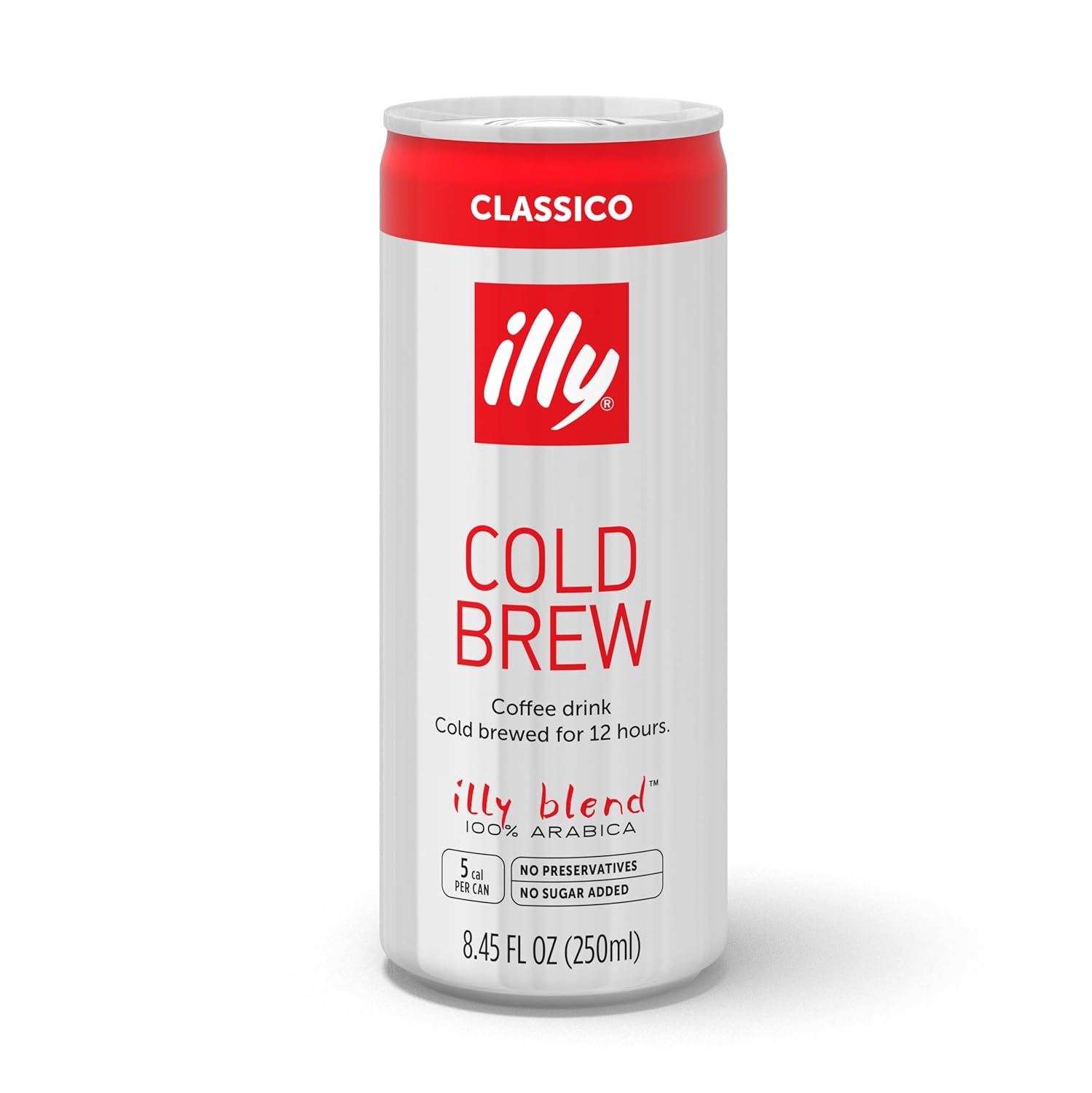 Illy Ready to Drink Coffee CLASSICO Cold Brew, Authentic Italian Coffee, Made with 100% Arabica Coffee, All-Natural, No Preservatives, 8.45 Fl Oz (Pack of 12)