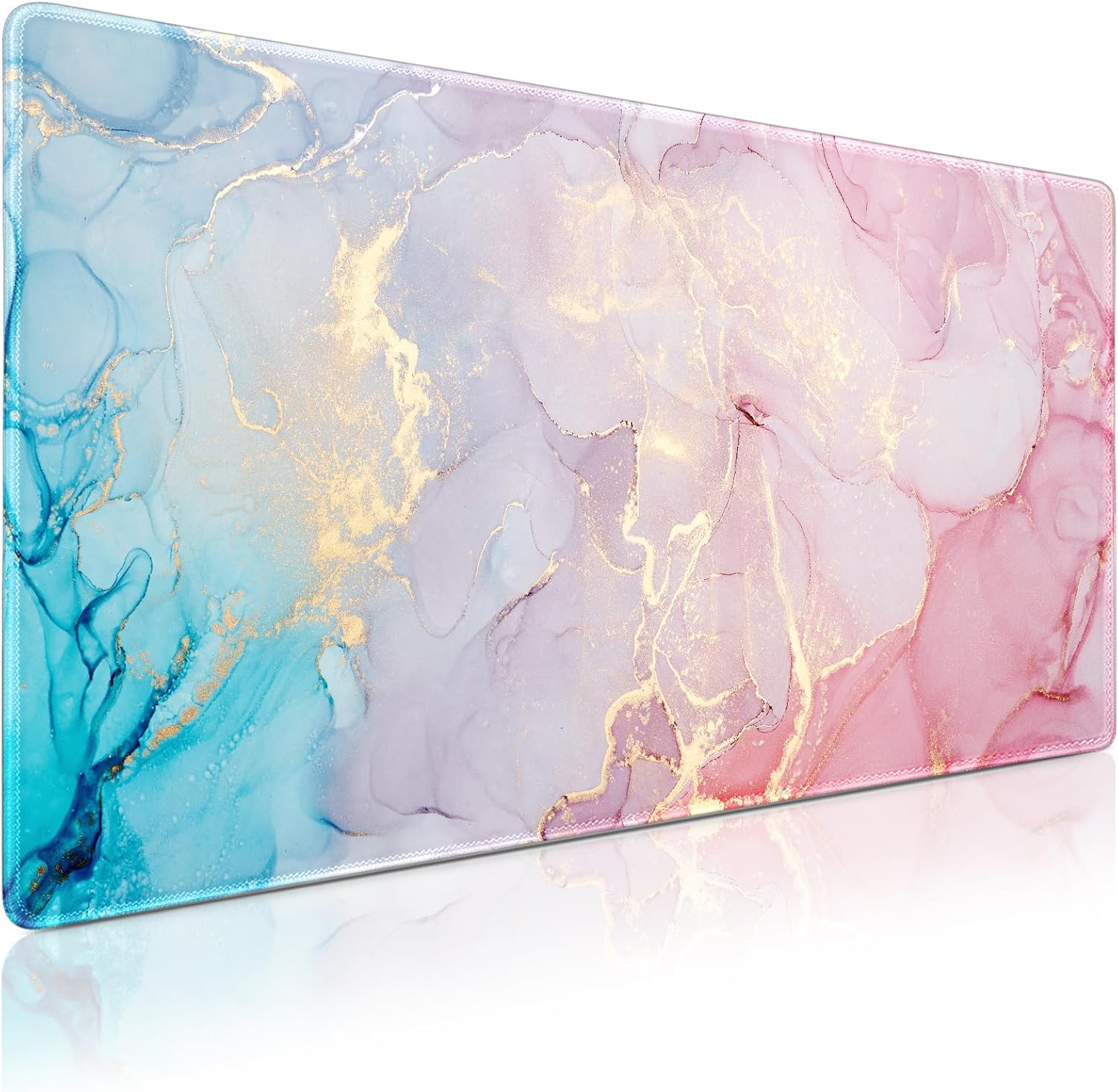 Acezeek Large Mouse Mat,Gaming Mouse Pad,900X400mm(35.4X15.7in) XXL Mousepad,Desk Protector Mat with Anti-Slip Base,Waterproof&Durable Mousemat for Gaming,Office,Home(Pink Blue)