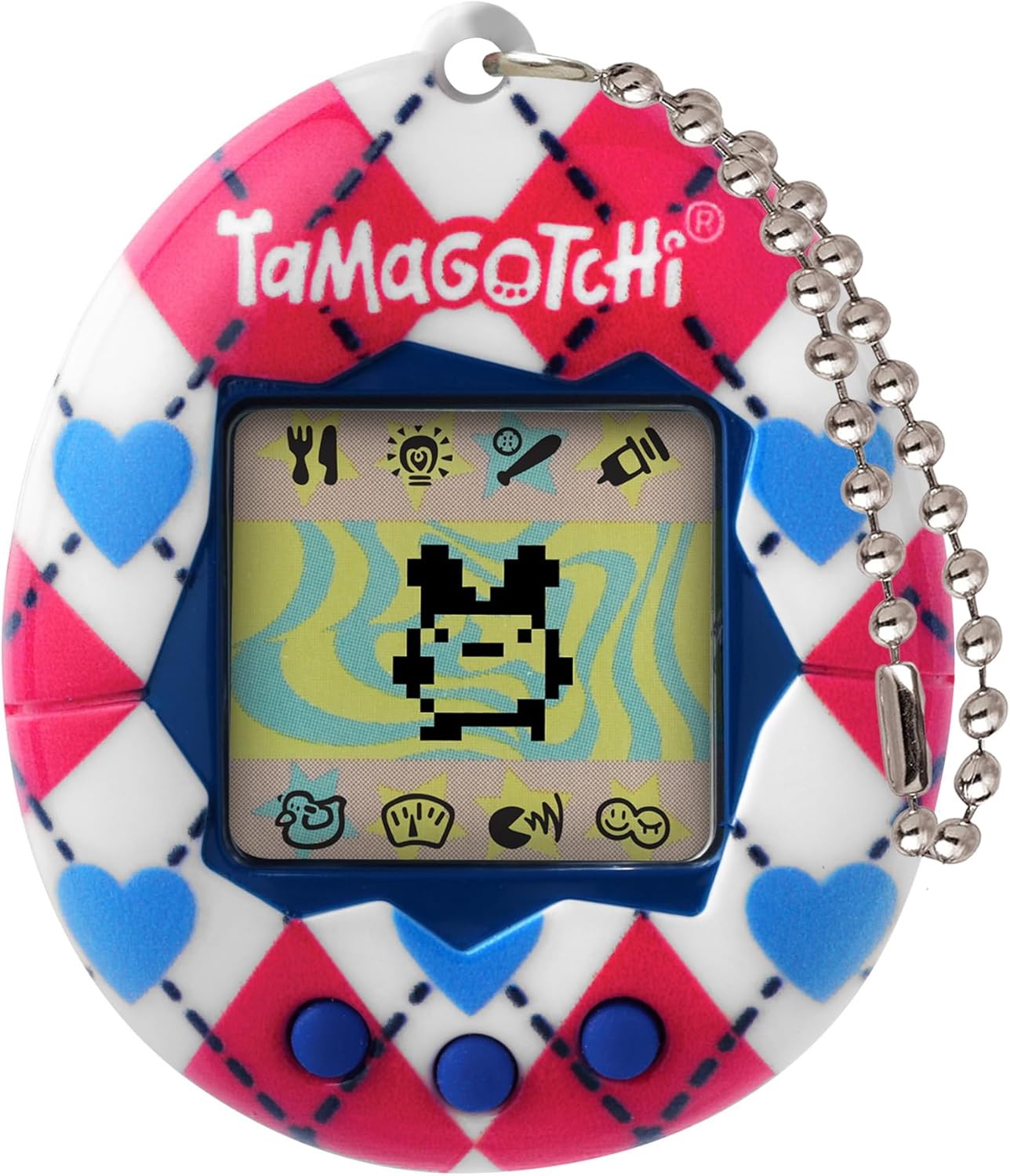 TAMAGOTCHI Bandai Original Argyle Heart Digital Pet | Nurture And Raise The Original Electronic Pet Japanese Kids Toys For Girls And Boys Make Great 90s Retro Gifts