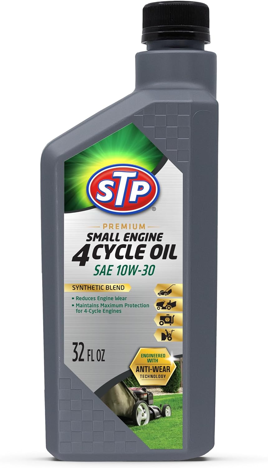 STP Premium Synthetic Blend 4 Cycle Small Engine Oil, SAE 10W-30, 32 fl oz, Motor Oil for Lawnmowers, Generators, Tractors, Snow Blowers, and More