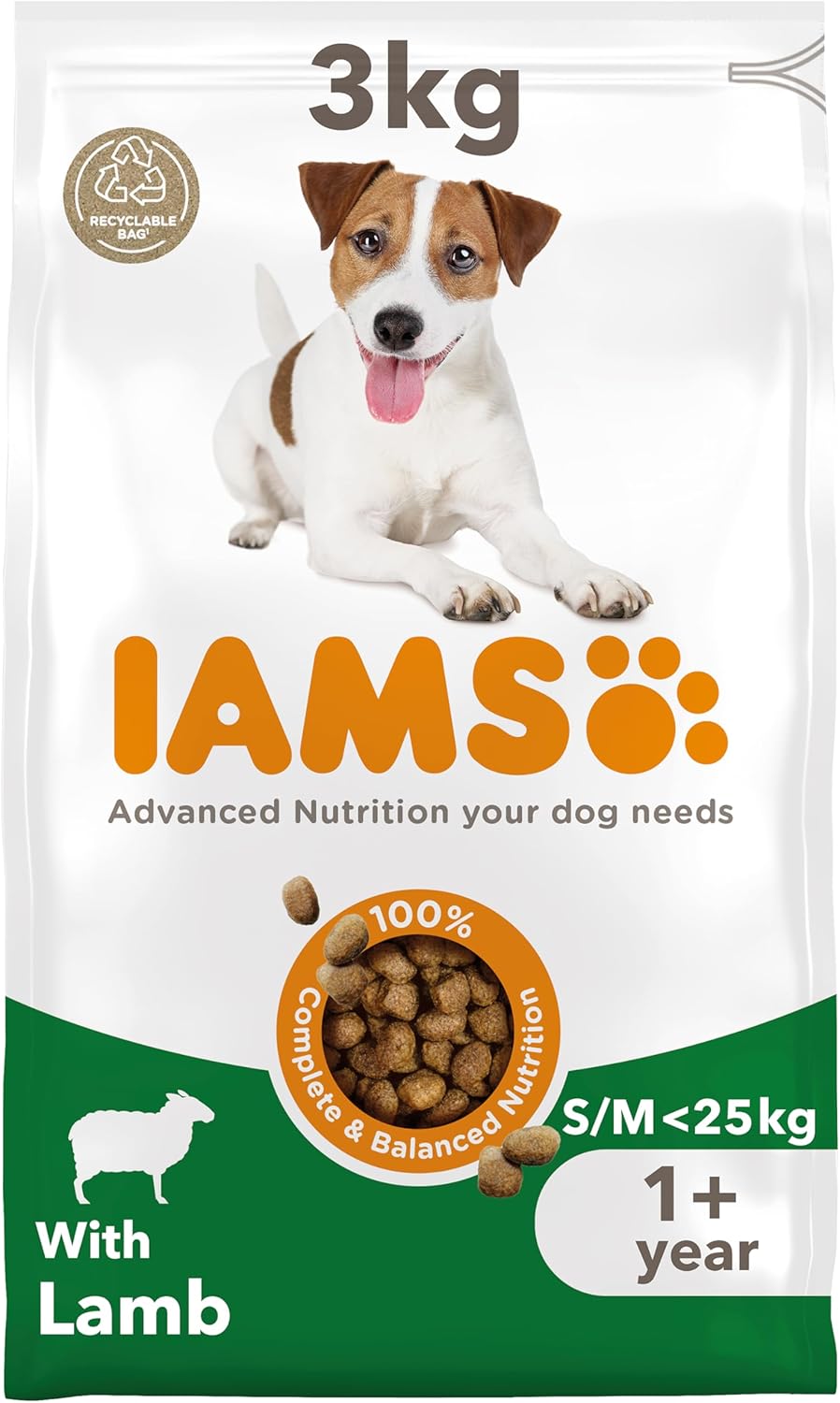 IAMS Adult Small Medium Dry Dog Food Lamb 3kg