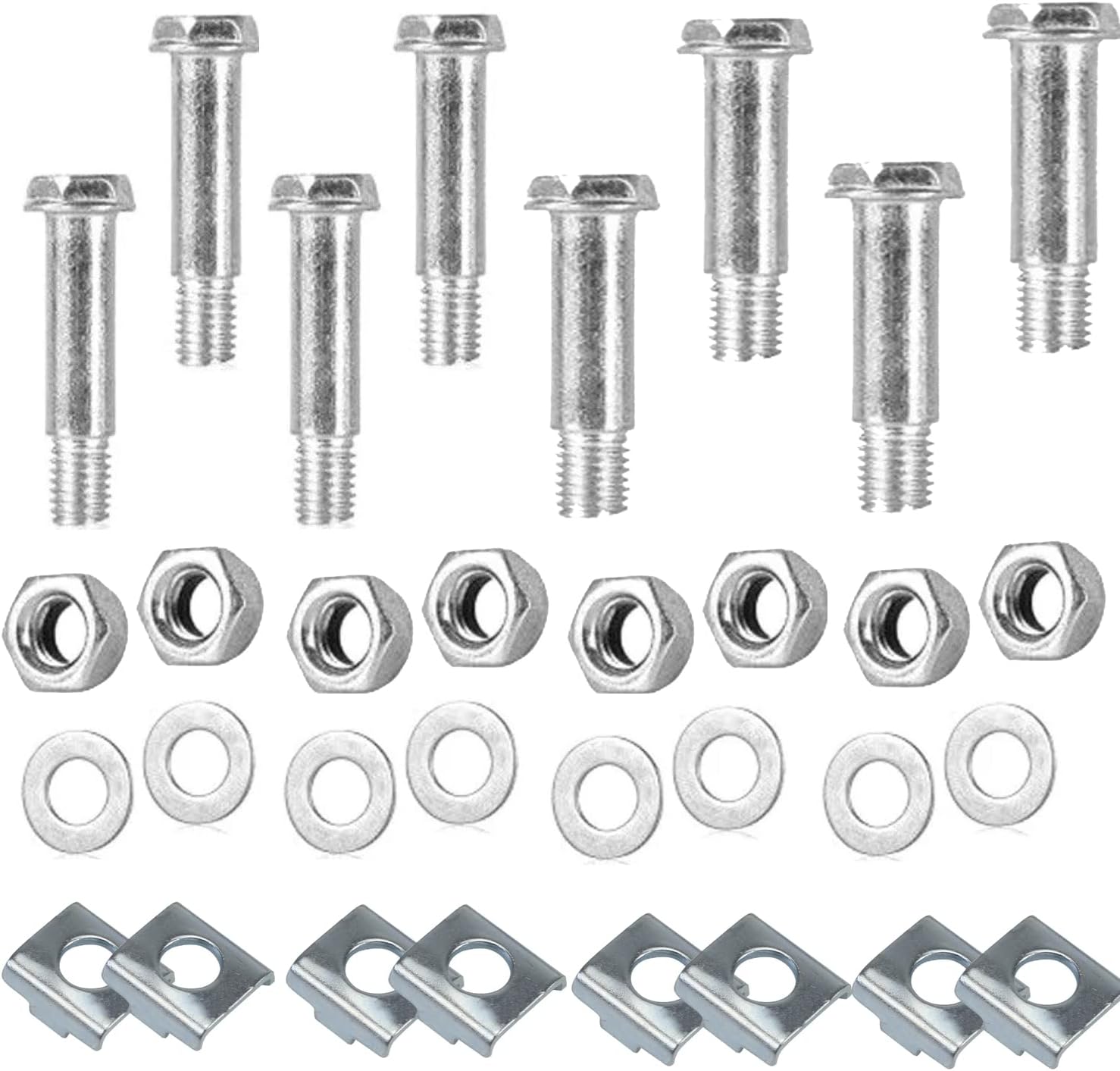 8 Set Children's Bicycle Training Wheels Mounting Screw Kit (Shoulder Bolts+Washers+Vertical Brackets+Locking Nuts) M8+M9 Screws Universal for Kids Bike Auxiliary Wheel Stabiliser Support