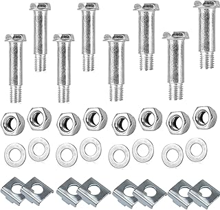 8 Set Children's Bicycle Training Wheels Mounting Screw Kit (Shoulder Bolts+Washers+Vertical Brackets+Locking Nuts) M8+M9 Screws Universal for Kids Bike Auxiliary Wheel Stabiliser Support