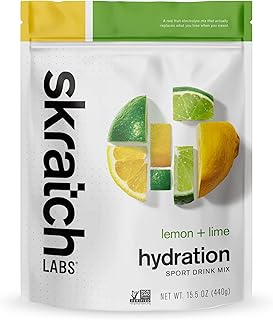 Skratch Labs Hydration Powder | Sport Drink Mix | Electrolytes Powder for Exercise, Endurance, and Performance | Lemon + Lime | 20 Servings | Non-GMO, Vegan, Kosher