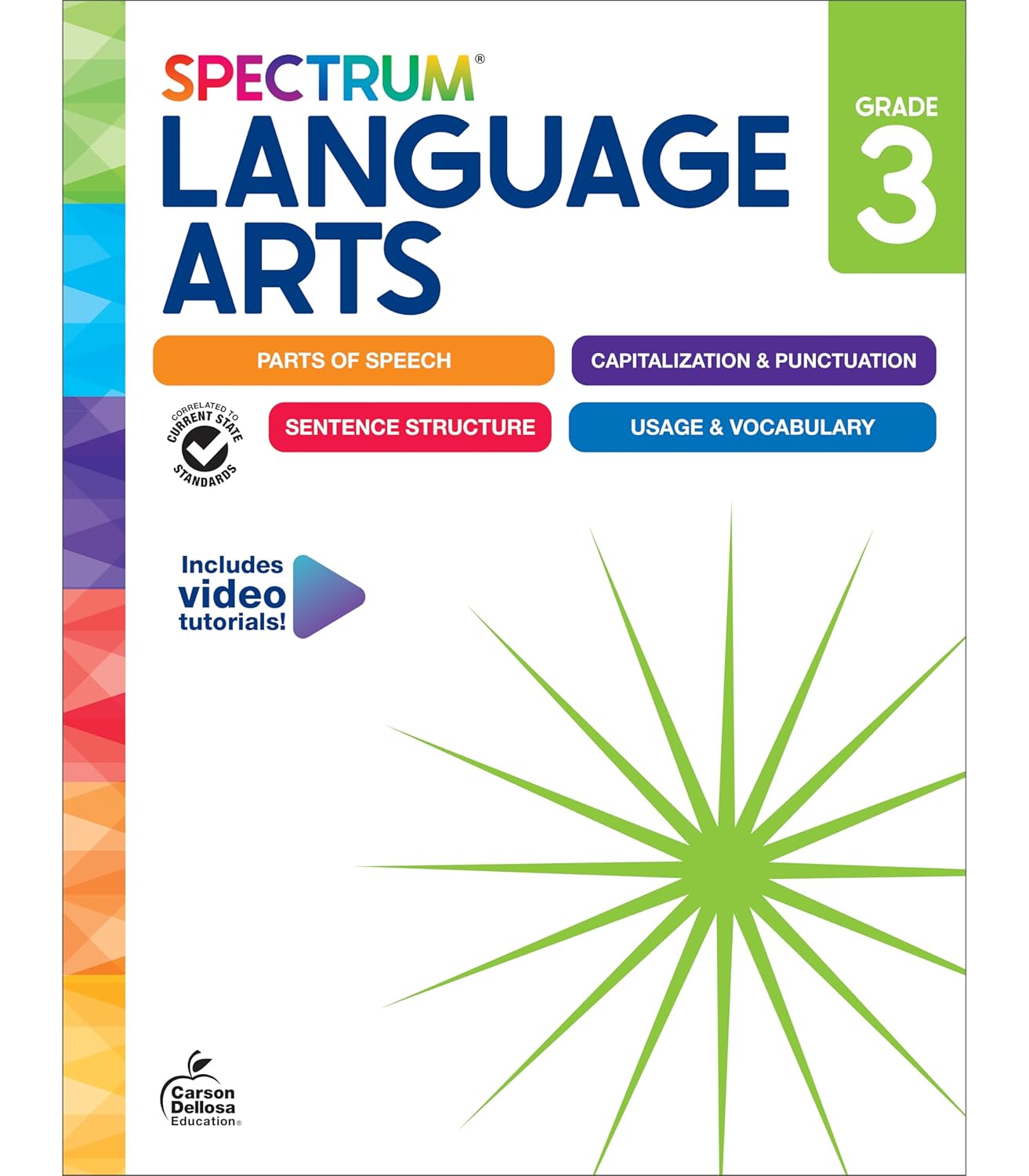 Spectrum Language Arts 3rd Grade Workbooks, ELA Activity Book for Kids Ages 8-9, Parts of Speech, Sentence Structure, English Grammar, Vocabulary, Spelling and More, Classroom or Homeschool Curriculum