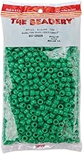The Beadery 6 by 9mm Barrel Pony Bead, Green, 900-Pieces