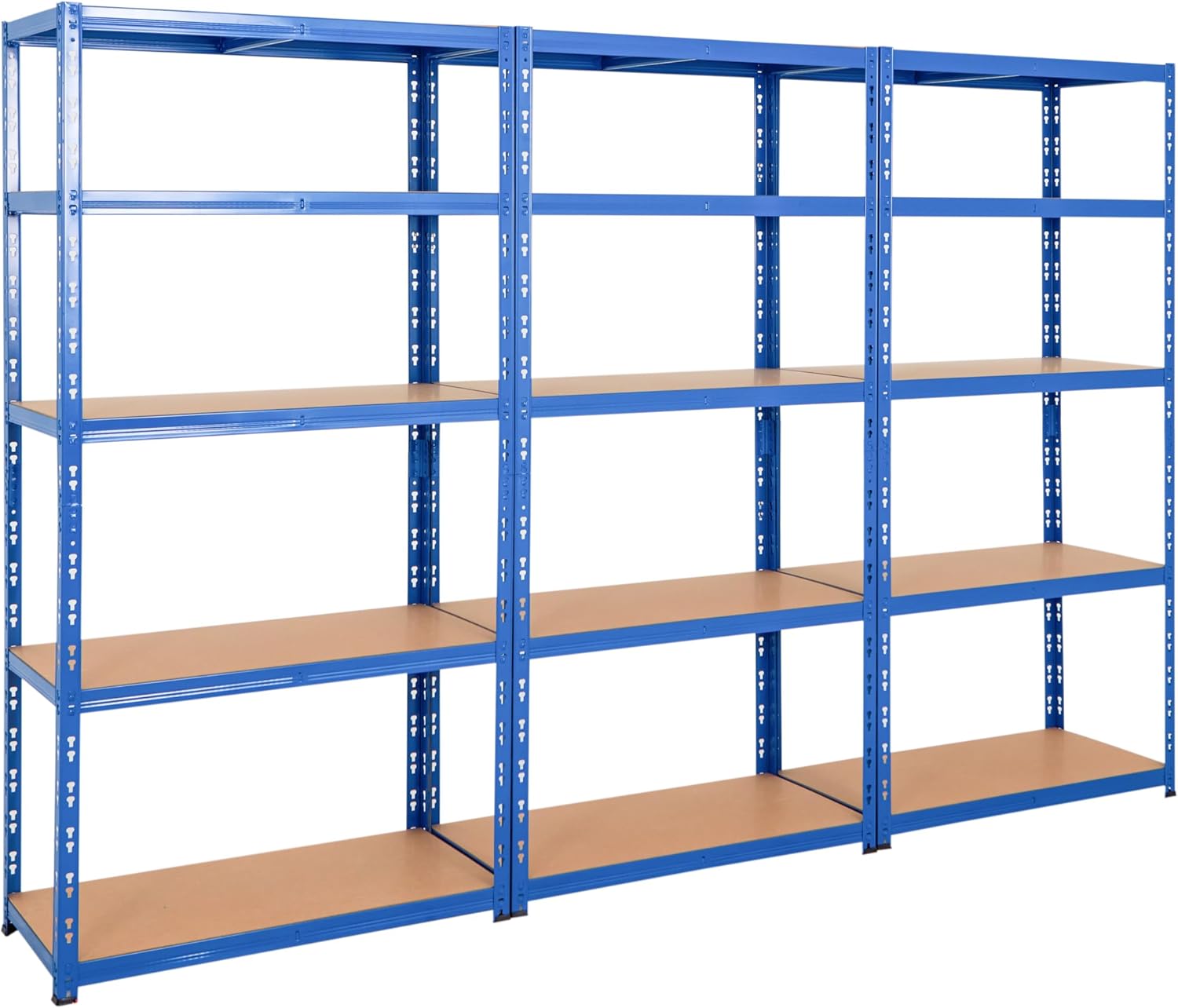 BiGDUG Heavy Duty Garage Shelving Unit 3 Bay - 179x90x45 cm - 200kg UDL Per Shelf (1000kg Per Bay) - 3x Blue Storage Shelves - 5 Tier Shed Shelving