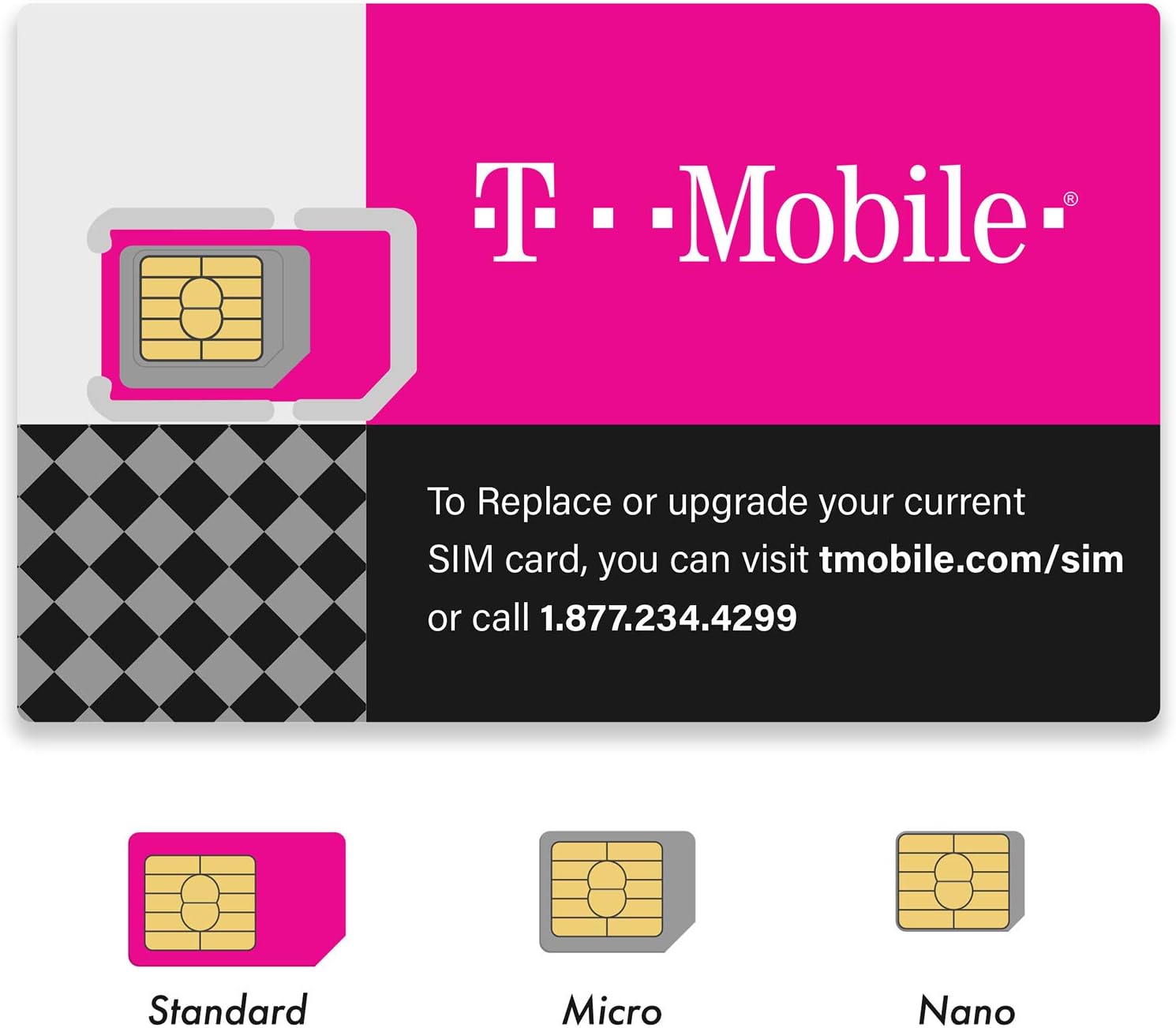 Authentic Official T-Mobile SIM Card Micro/Nano/Standard GSM 4G/3G/2G LTE Postpaid SIM Kit Unactivated Talk Text Data & Hotspot