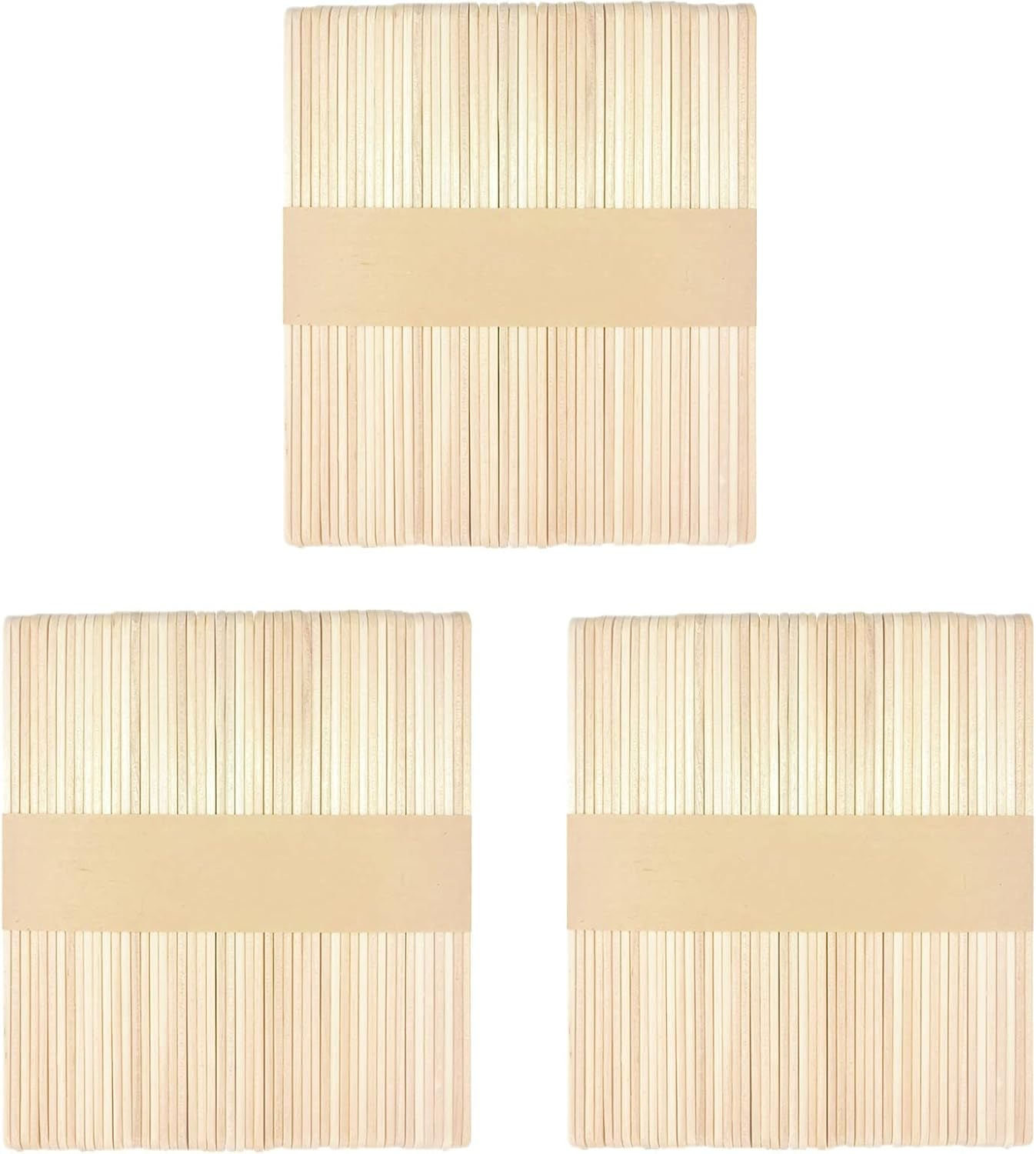 150pcs Lollipop Sticks, Natural Wooden Ice Cream Sticks, Lolly Sticks Kids Craft Popsicle with Smooth Edges, 114 X 10 X 2mm