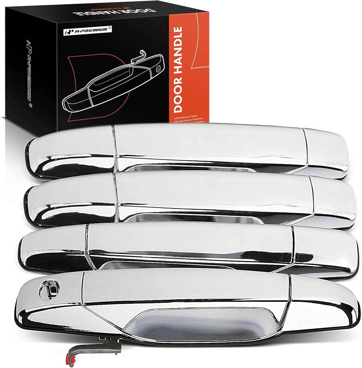 A-Premium - Exterior Door Handles Front Rear Driver Passenger - Compatible with 2007-2014 Chevy Silverado Suburban Tahoe Avalanche & GMC Sierra Yukon & Cadillac - Replace# 22738722 22738721 25960521