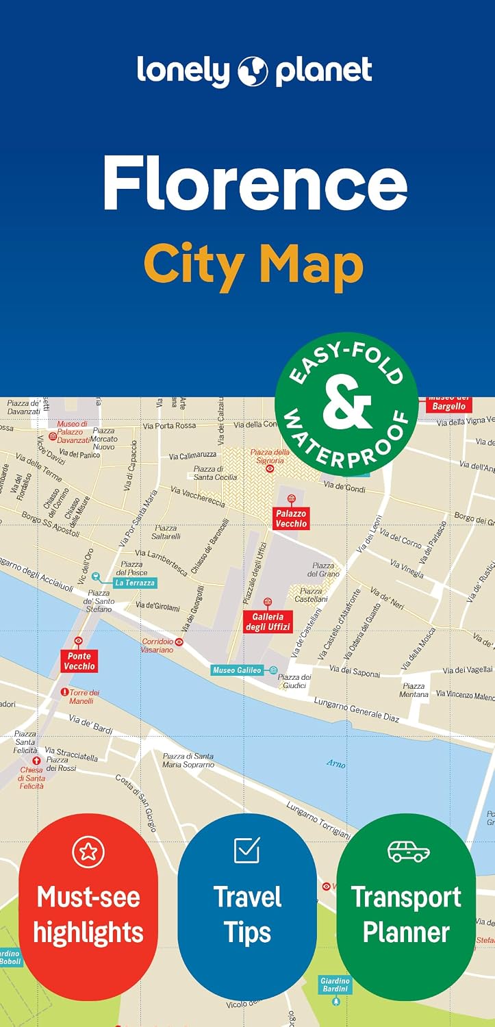 Lonely Planet Florence City Map: Durable, Waterproof, Easy-Fold Planning Map with Attractions & Walking Tours (Compact City Planning Maps)