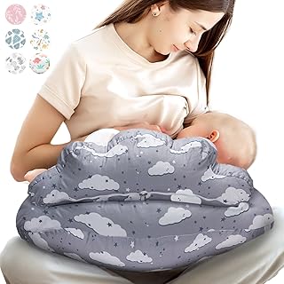 PILLANI Nursing Pillow, Plus Size Breastfeeding Pillows for Enhanced Support & Comfort for Mom & Baby, Removable Cotton Cover, Adjustable Waist Strap, Breastfeeding Essentials, Baby Registry Search