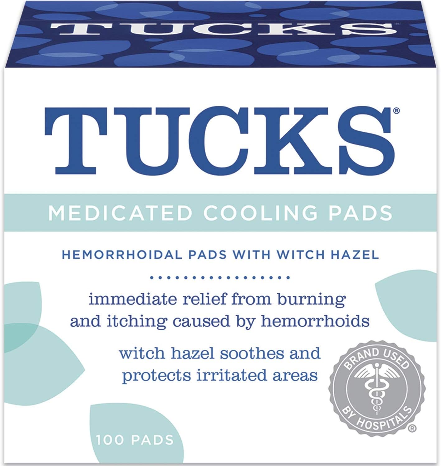 TUCKS Medicated Cooling Pads 100 Each (Pack of 8)