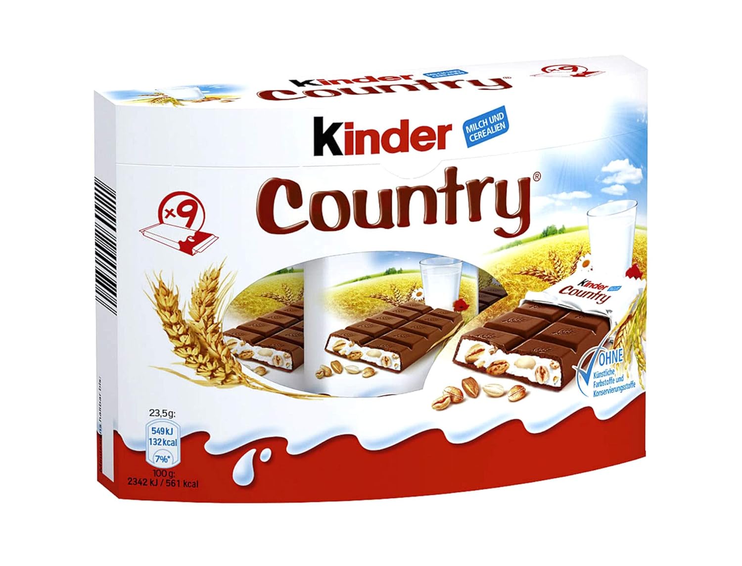 Kinder Country Milk Chocolate Bars - 9 pcs