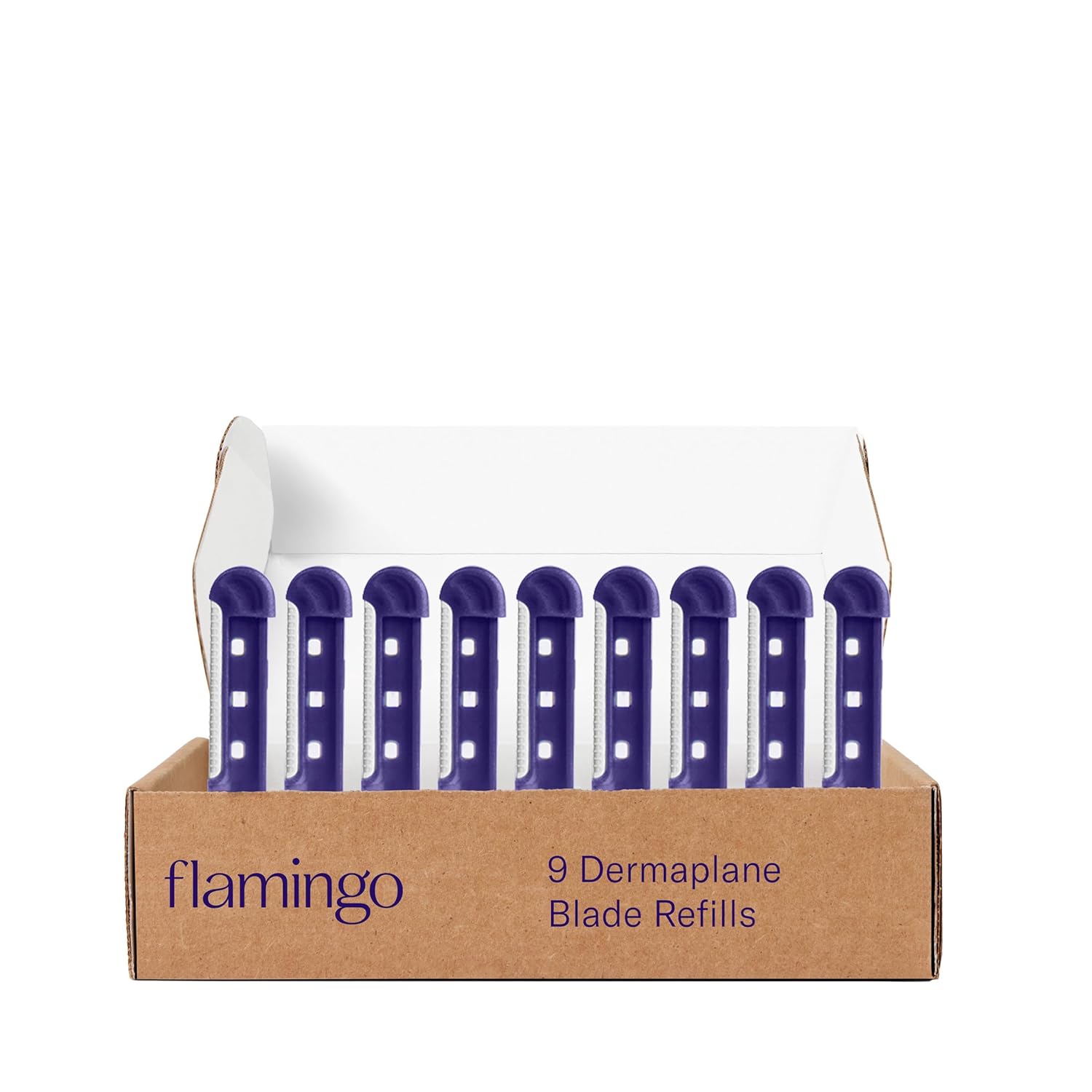Flamingo Dermaplane Blades Refills, Face Razors for Women, Smooth Skin, 9 Count