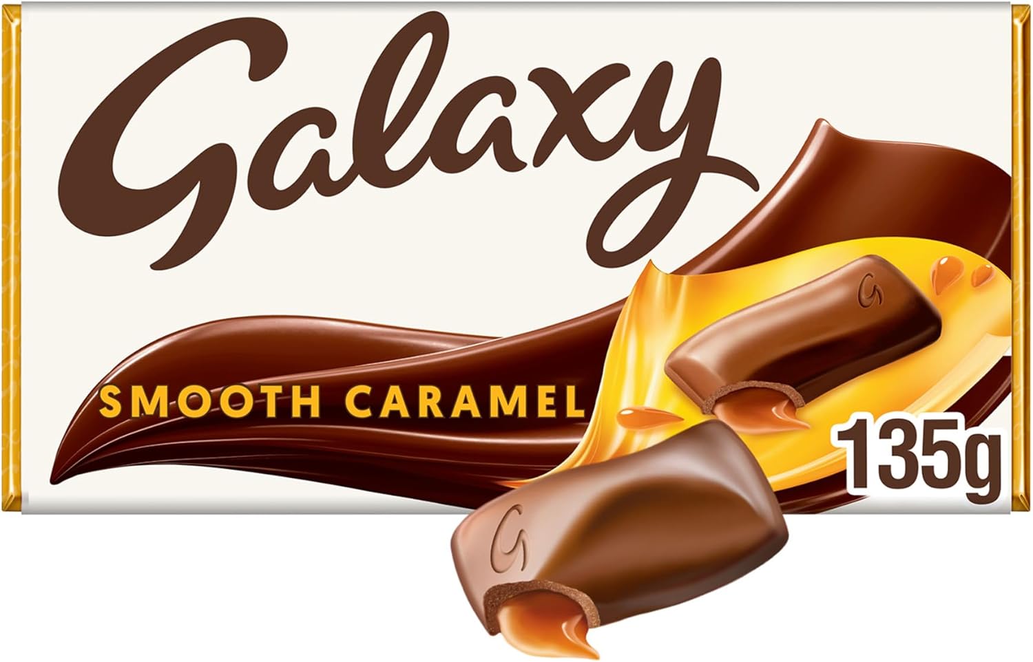 Galaxy Chocolate Bar, Smooth Caramel & Milk Chocolate, 135g, Ideal for Gift, Snacks or Hamper