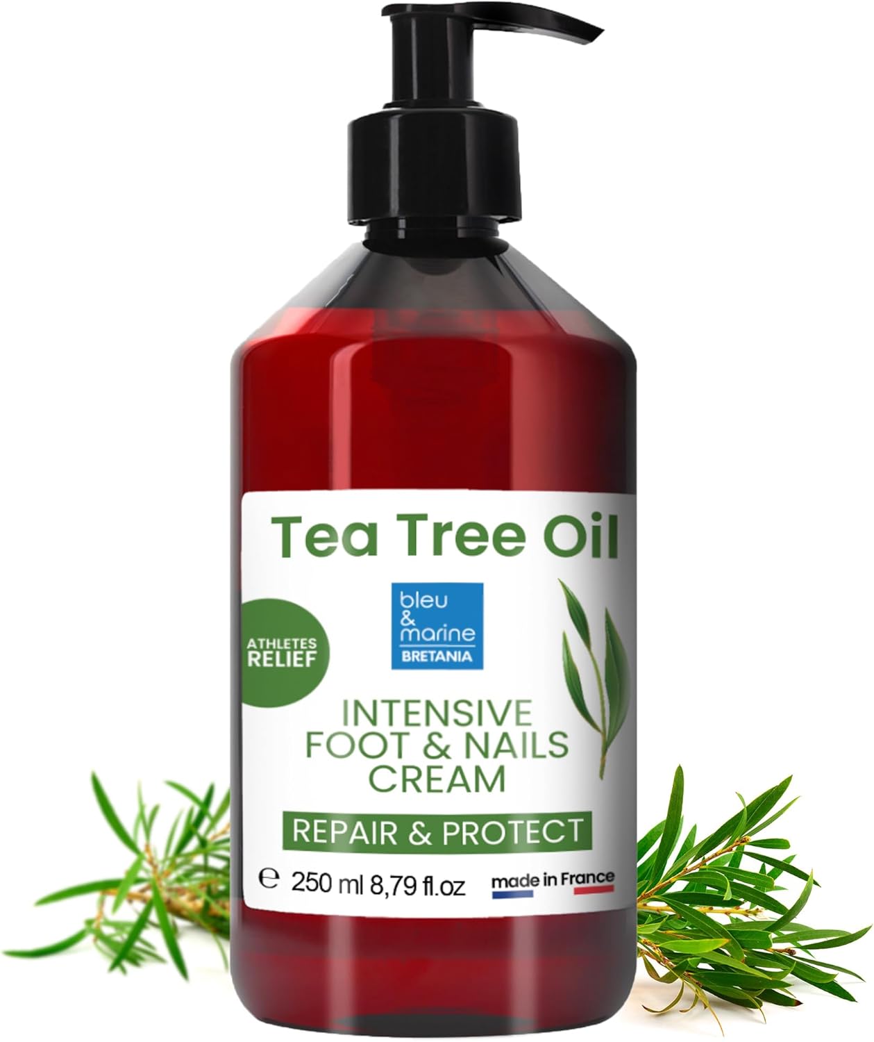 Tea Tree Repair Cream for Feet, Hands and Nails: Moisturising Cream, Foot Deodorant, Soothing Balm, Skin Protector, Cracked Heels and Calluses Repair Cream - 250 ml