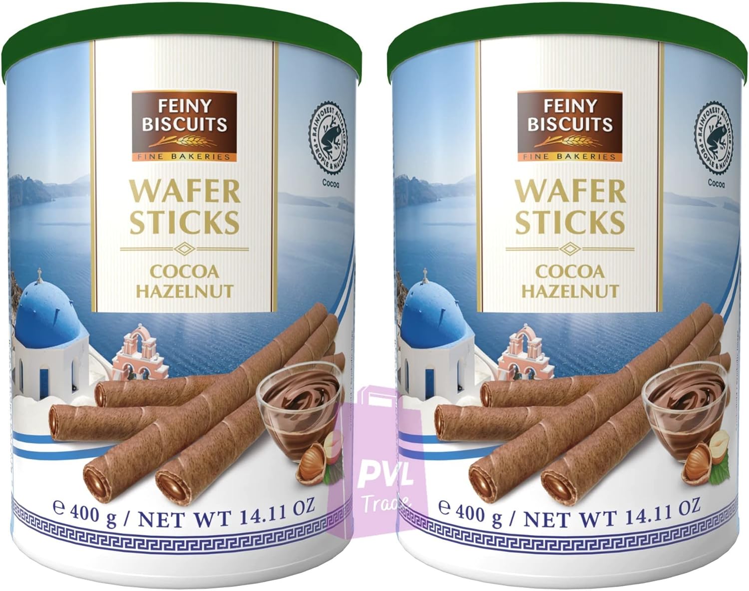 Wafer rolls with Hazelnut & Cocoa flavoured cream 400g (Pack of 2)
