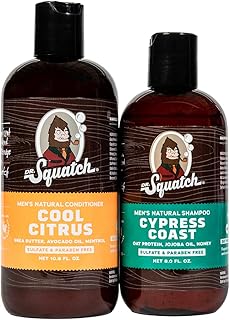 Dr. Squatch Citrus & Cypress Men's Shampoo + Conditioner Hair Bundle - Keeps Hair Looking Full and Healthy