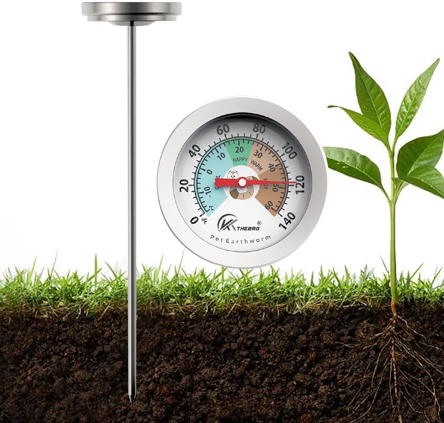 Gardening Fertilizer Test Probe Compost Temperature Sensor Soil Fertility Test Thermometer Stainless Steel Soil Probe Thermometer Outdoor Fertilizer Temperature Gauge Compost Heap Thermometer