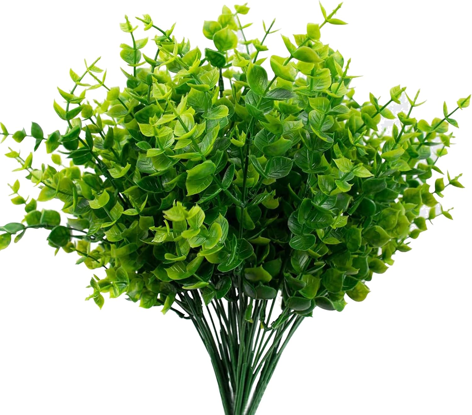 Artificial Plants, Outdoor UV Resistant Plants Plastic Greenery Shrubs Fake Plant, for Flower Arrangement Green Leaf Decoration Home Garden Wedding Indoor Outside Decor 5 Bunches
