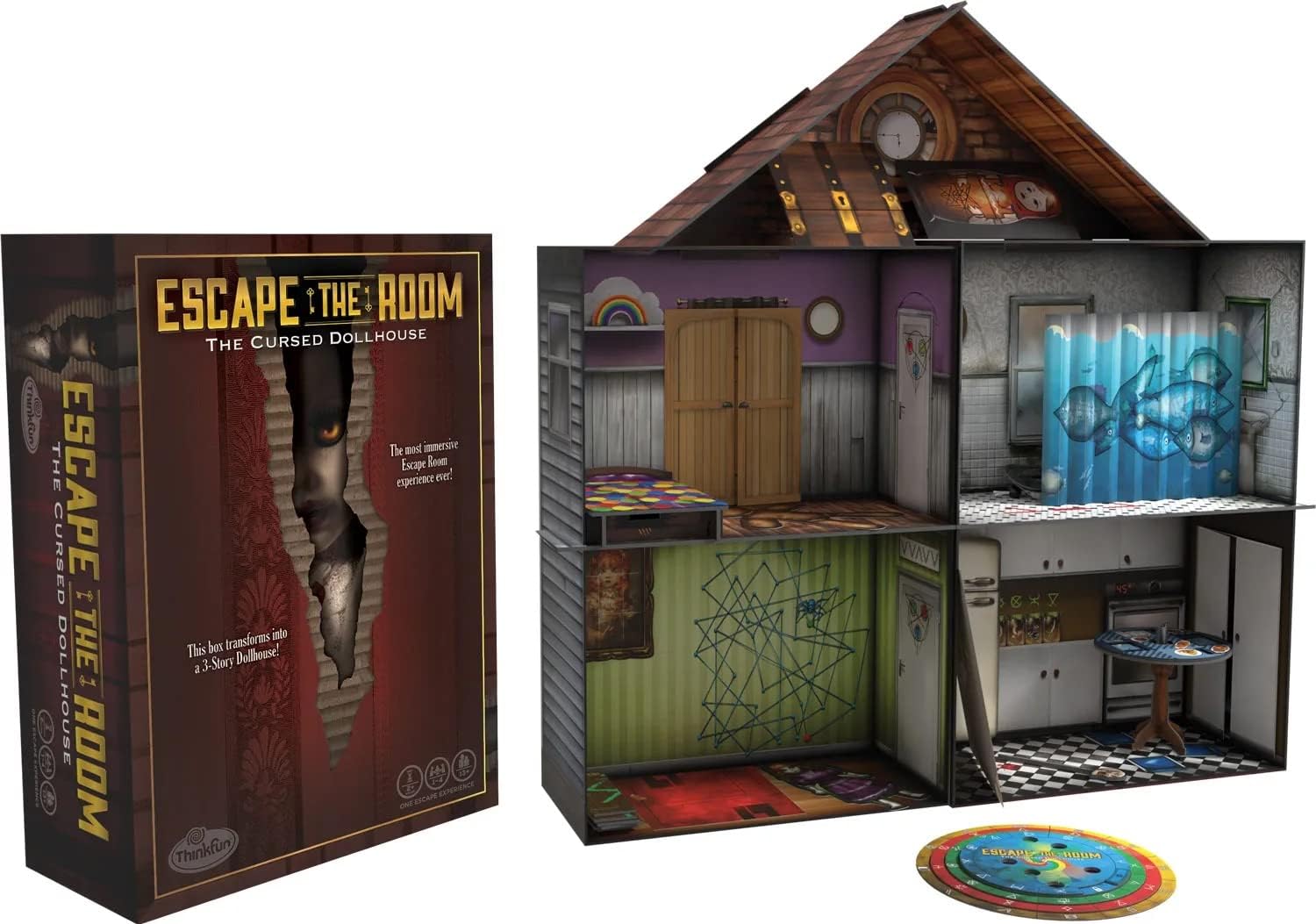 ThinkFun Escape the Room The Cursed Dollhouse – An Escape Room Experience in a Box for Ages 13 and Up (7353)