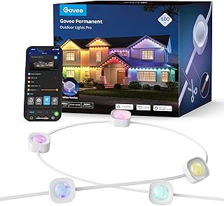 Govee Permanent Outdoor Lights Pro, 100ft with 60 RGBIC LED Lights for Daily and Accent Lighting, 75 Scene Modes for Christmas, IP67 Waterproof, Works with Alexa, Google Assistant, Matter, White