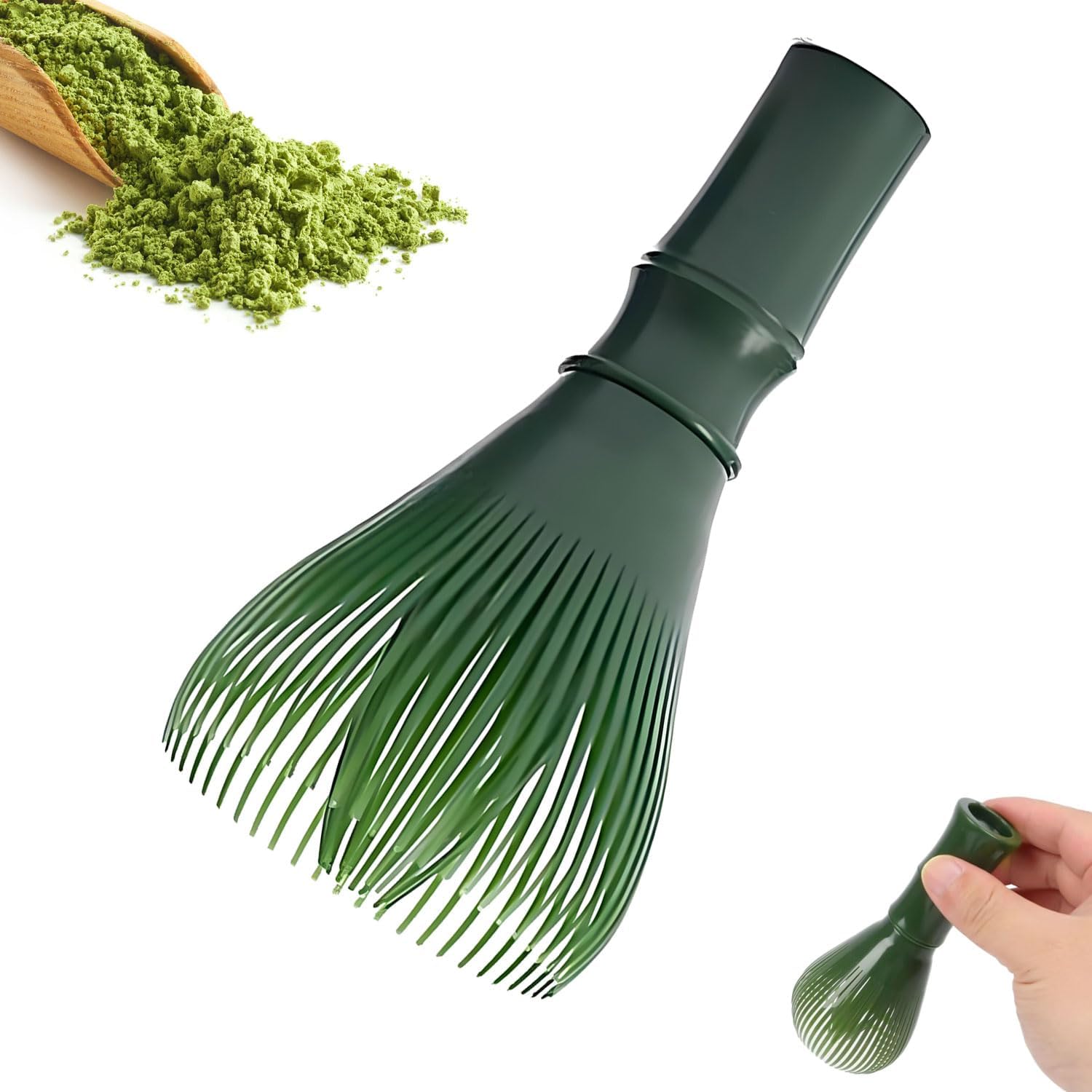 Matcha Whisk, Reusable Resin Matcha Whisk Easy to Clean Stirring Tool for Japanese Matcha Green Tea Ceremony (Green)