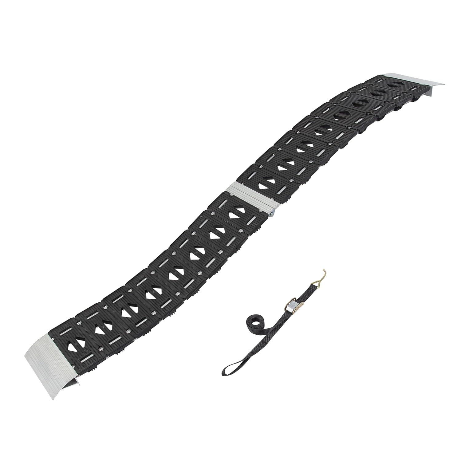 CARGOSMART 3086, Hybrid S-Curve Centerfold Ramp, For Use Easily And Safely Loading & Unloading Lawn Equipment, Motorcycles, ATVs, 750 Lb Per Ramp Capacity, Black, 1-Pack