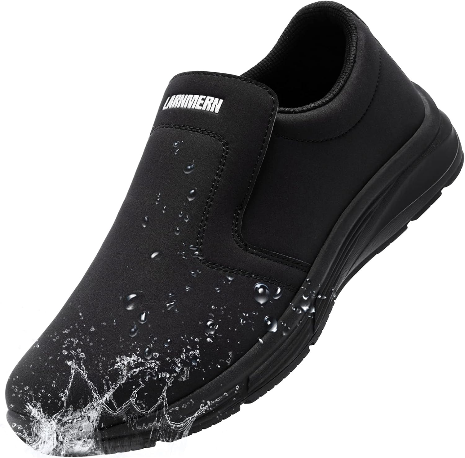 LARNMERN Non Slip Work Shoes Women Men Slip Resistant Waterproof Chef Kitchen Nurse Clog Trainers Comfortable Food Service Shoes Restaurant Hospital Cafe Slip-on