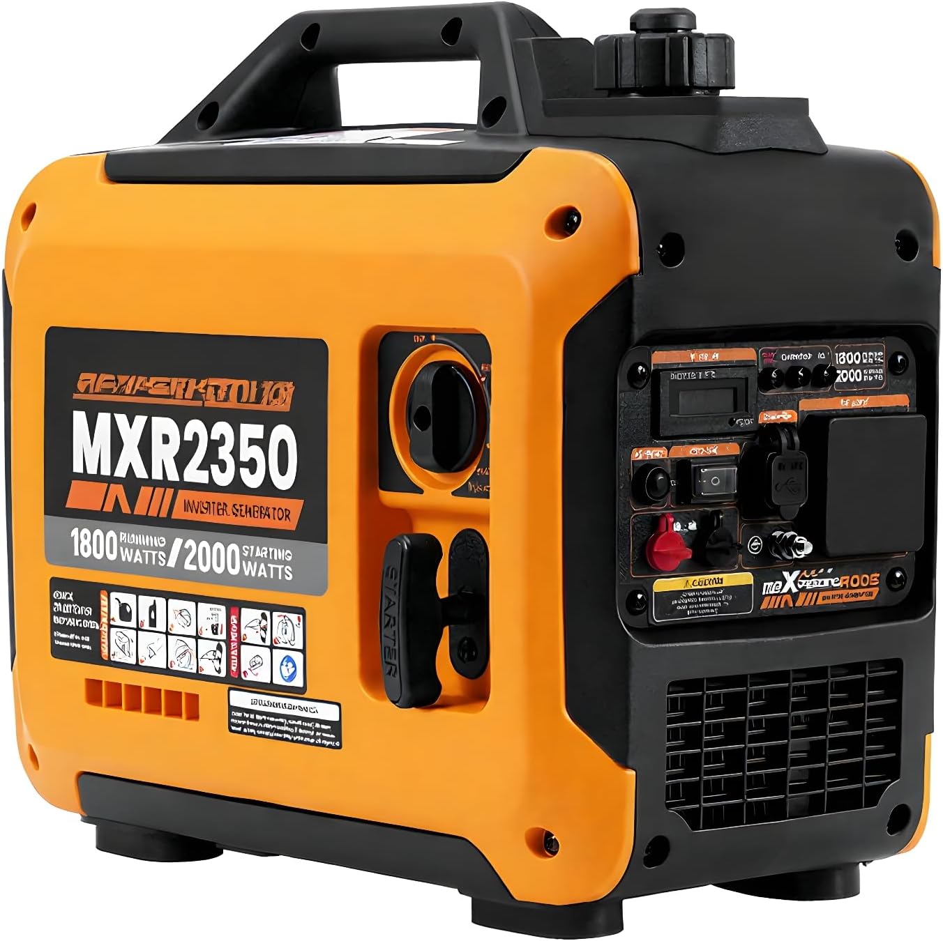 maXpeedingrods 2000W Portable Inverter Generator Petrol Silent, Digital Display, Compact and Lightweight for Camping, RV Travel,Home